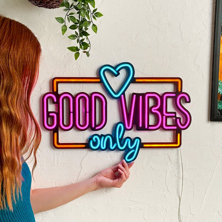 Good Vibes Only Love - Neon Wall Art, | Hoagard.co