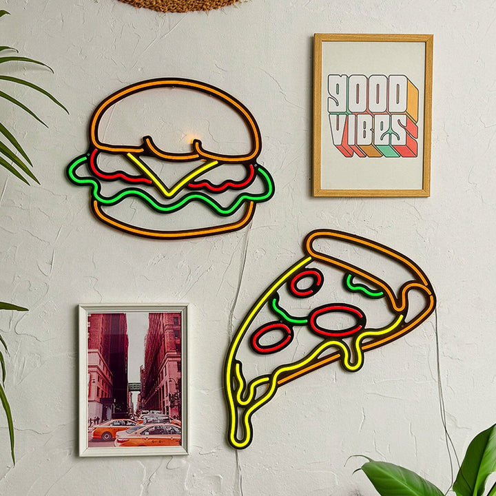 Hamburger - Neon Wall Art, | Hoagard.co