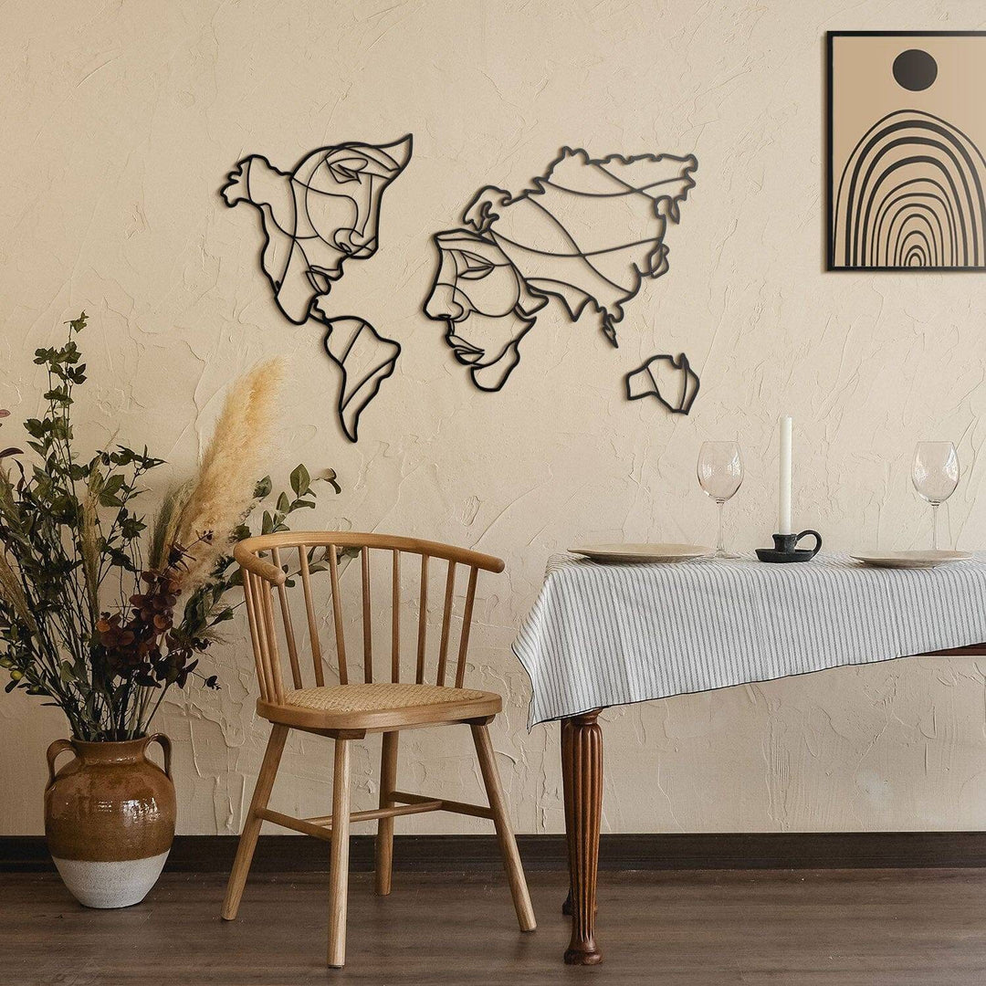 Faces of World Map, World Map Wall Decor, Hoagard, , , - Hoagard